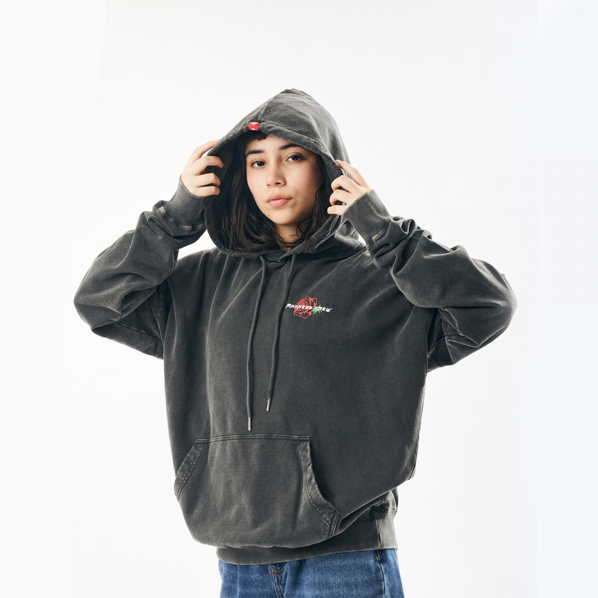 Dragón Hand Break Acid Wash Hoodie